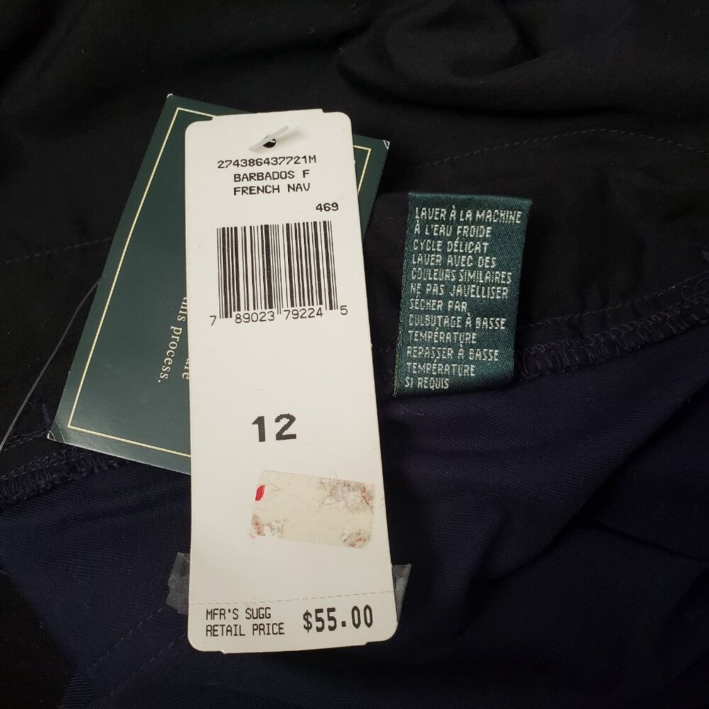 Lauren Ralph Lauren Women's Size 12 Navy Skirt Barbados French Nautical Pockets - Picture 4 of 10